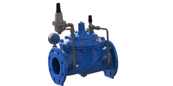 Клапан понижения давления воды с мембраной из EPDM и нейлоновым армированием, с фланцевым соединением EN1092-2 и материалом GGG50