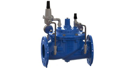 Клапан понижения давления воды с мембраной из EPDM и нейлоновым армированием, с фланцевым соединением EN1092-2 и материалом GGG50